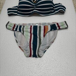 La Vie en Rose Striped Push Up Bikini NWOT